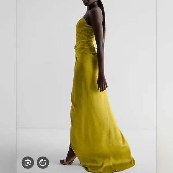 Express Chartreuse Formal Dress | Size 0 - Picture 2 of 5